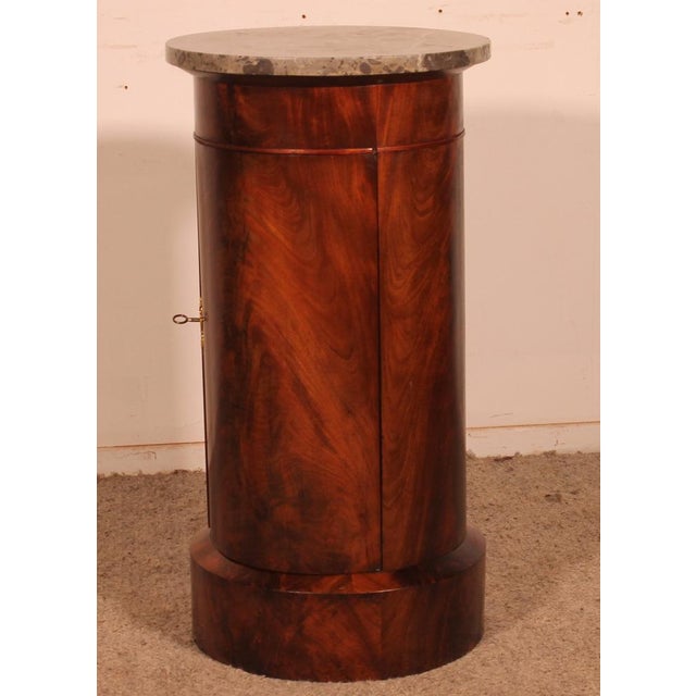 Large Empire Sonno Bedside Table in Flamed Mahogany and Marble For Sale - Image 10 of 12
