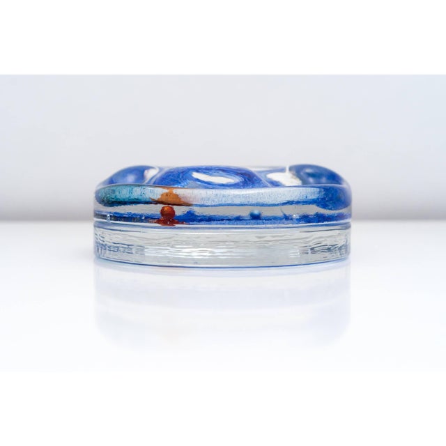 1970s Alfredo Barbini Clear Glass Vide-Poche with Polychrome Oxide, 1970s For Sale - Image 5 of 10