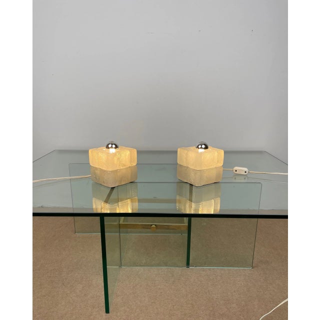 Glass Murano Glass Cube Lamps by Albano Poli for Poliarte, Italy, 1970s, Set of 2 For Sale - Image 7 of 17