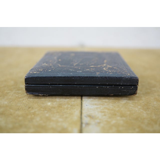 Animal Skin Antique 19th Century Daguerreotype Leather Picture Photo Frame 3.75" For Sale - Image 7 of 13