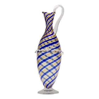 Vintage Murano Glass Pitcher from Fratelli Toso, 1940s For Sale