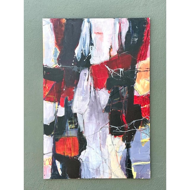 Vintage Abstract Expressionist Oil Painting on Canvas For Sale - Image 11 of 12