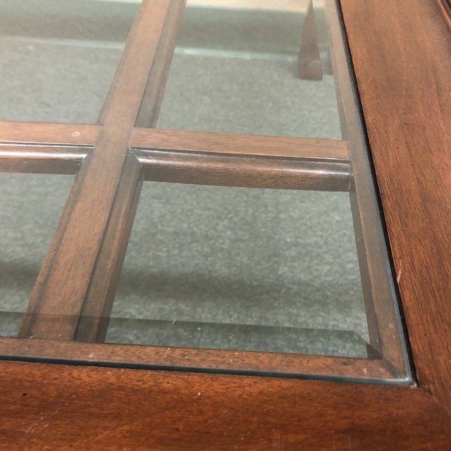 Square Wood & Glass Insert Coffee Table Chairish