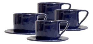 Milano Notte Set of 4 Espresso Cups and Saucers by Marta Benet