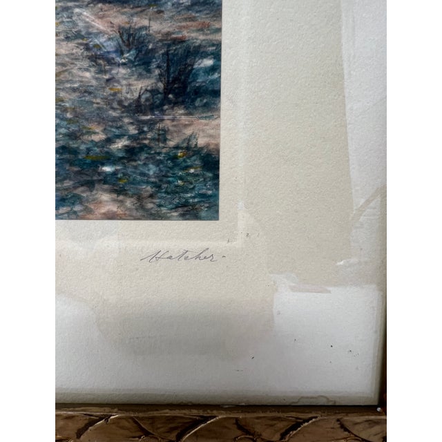 Antique Signed Landscape Lithograph “By the Road,” Circa 190 For Sale - Image 4 of 12