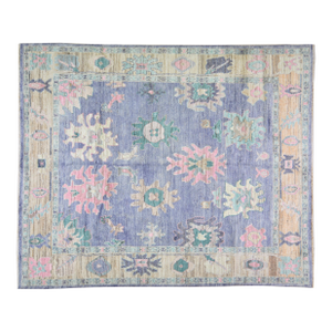 Turkish Oushak Hand Knotted Wool Rug, 8'1"x9'10"