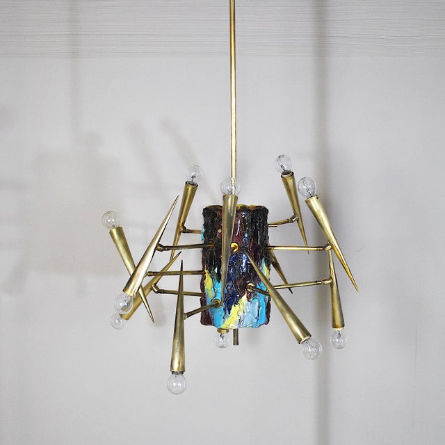 Chandelier Sculpture with Adjustable Diffuser by Leonardi Leoncillo for Lumi, 1952 For Sale - Image 18 of 18