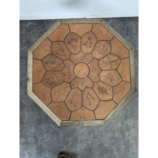 Modular Oak and Ceramic Table by Barois For Sale - Image 3 of 7