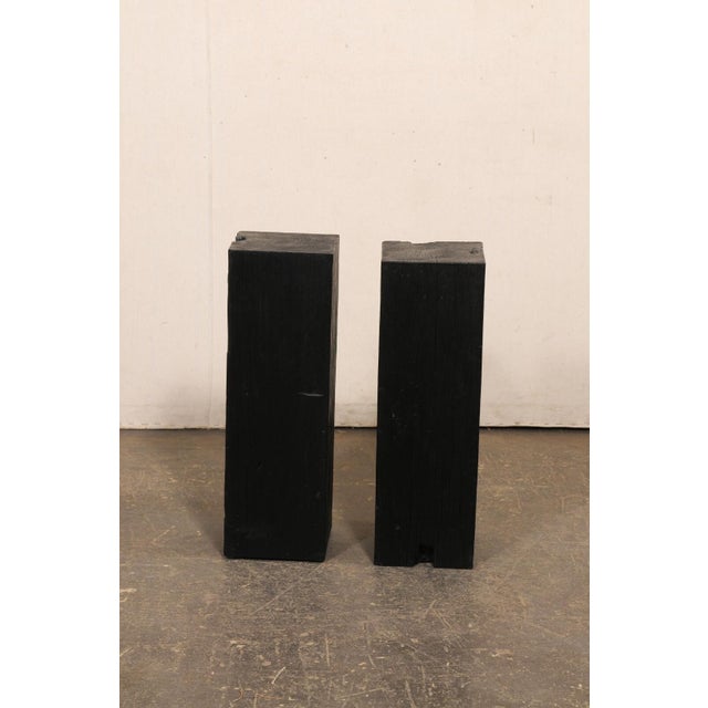Wood 19th Century Indonesian Carbonized Ironwood Pedestals – A Pair For Sale - Image 7 of 12