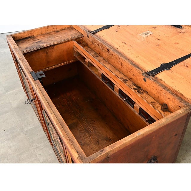 Swedish 18th Century Painted Chest-Trunk For Sale - Image 16 of 17