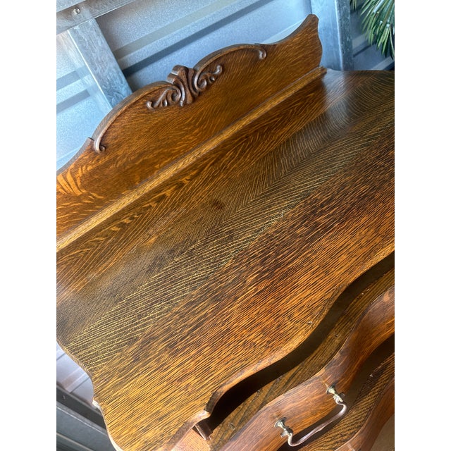 Chestnut Antique Serpentine Highboy Dresser For Sale - Image 8 of 8