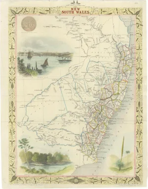 Antique Map of New South Wales in Australia, 1850