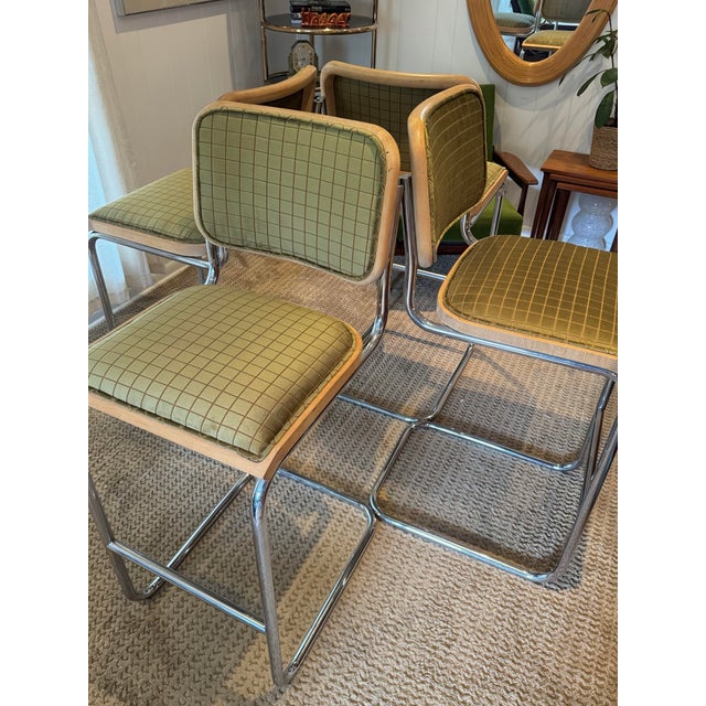 Mid-Century Modern A Classic Set of 4 Cesca Style Barstools in the Style of Marcel Breuer, Circa 1970s–80s. For Sale - Image 3 of 12