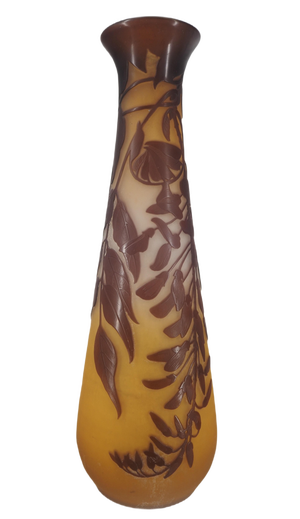 Nancy Glass Paste Vase with Wisteria by Émile Galle