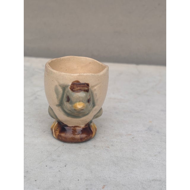 French Majolica Chick Egg Cup Circa 1890 For Sale - Image 4 of 9