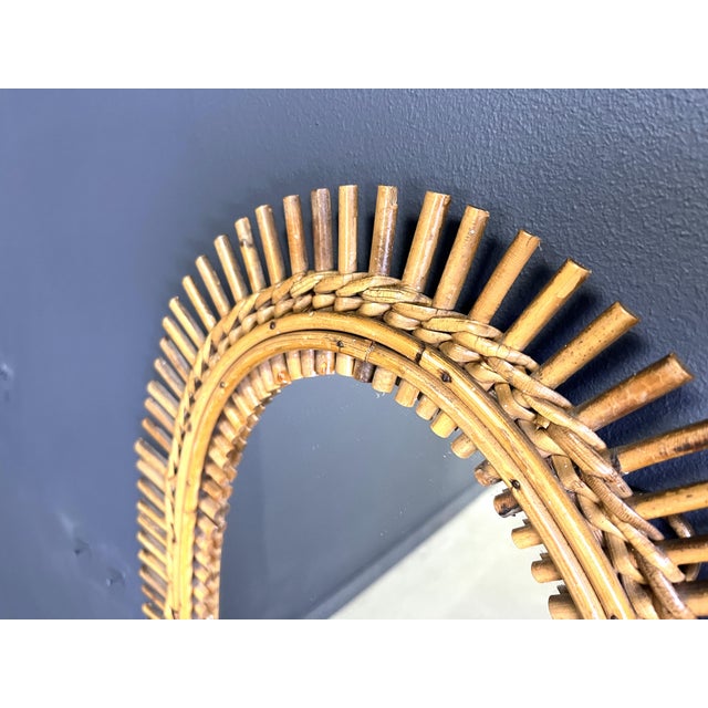 Mid-Century Bamboo Mirror, 1960s For Sale - Image 6 of 9