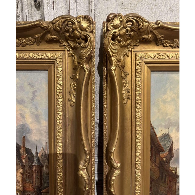 Pair of Early 20th Century French Views by British Artist Alfred Bentley For Sale - Image 11 of 18