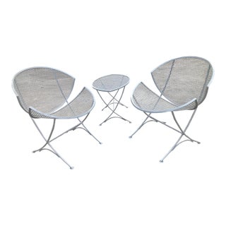 Tempestini Orange Slice Patio Chairs & Table, 3 Pieces For Sale