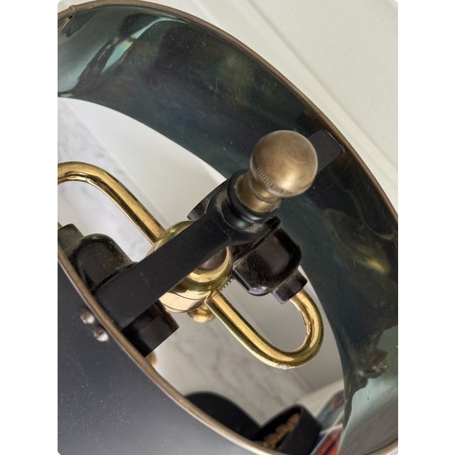 Vintage Egyptian Revival Griffin Sphinx Table Lamp With Black Metal Shade For Sale In Philadelphia - Image 6 of 10