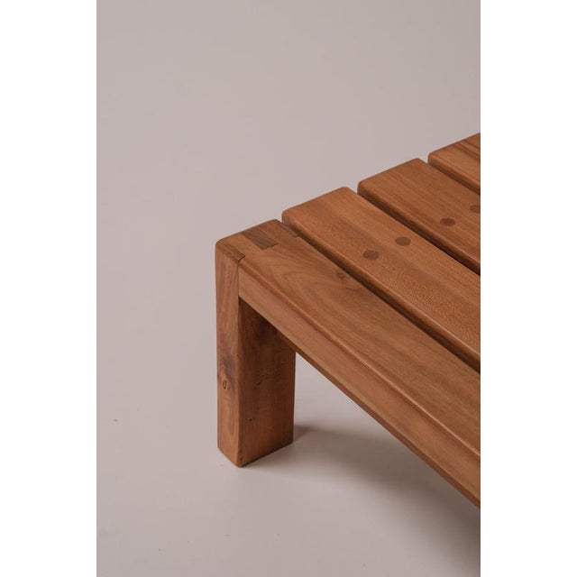 Low Coffee Table Bench in Pine by Maison Regain, France, 1970s For Sale - Image 3 of 13
