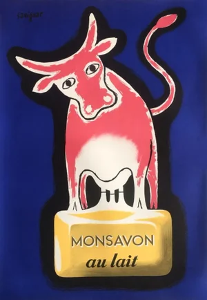 1980 Raymond Savignac Monsavon Poster Reissue