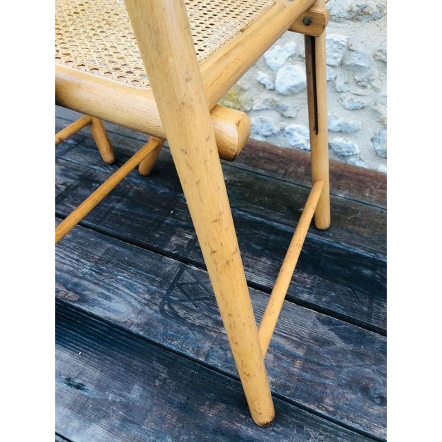 Brown Set of Vintage Cane & Rattan Habitat Folding Chairs, 1980s For Sale - Image 8 of 18