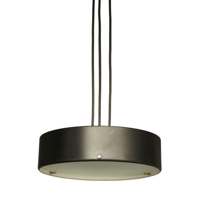 Mid-Century Italian Ceiling Pendant Light in Glass and Metal by Bruno Gatta for Stilnovo, 1950s For Sale