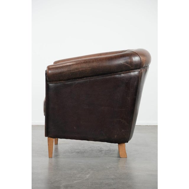 1990s Club Chair in Sheepskin Leather For Sale - Image 5 of 13