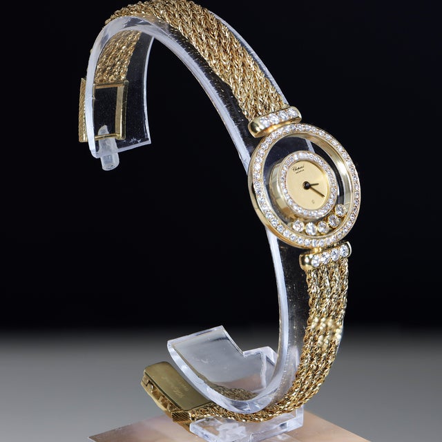 Chopard Chopard Happy Diamonds 4066 18k Yellow Gold Watch Circa 1985 Full Set For Sale - Image 4 of 13