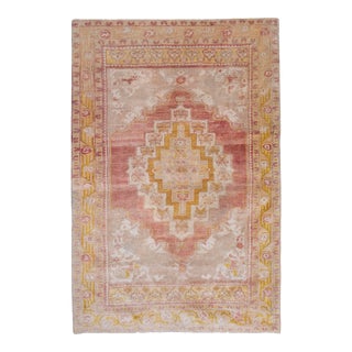 Vintage Hand Knotted Distressed Low Pile Persian Rug For Sale