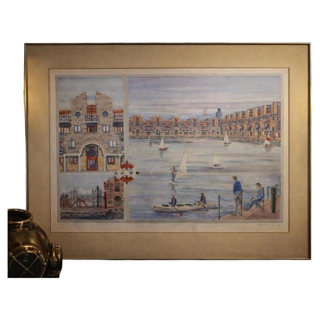 Newlands Quay II Signed Limited Edition Docklands Print, 24/100 For Sale - Image 6 of 6