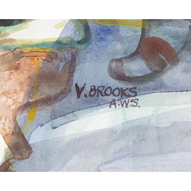 Signed Watercolor Painting of Raccoons by Virginia Brooks For Sale In Indianapolis - Image 6 of 7