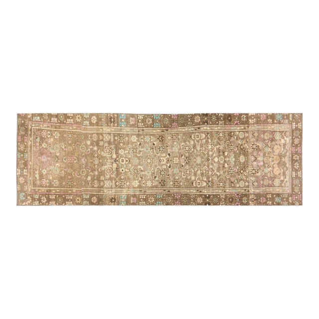 Vintage Turkish Hand Knotted Wool Rug, 2'9"x9'5" For Sale