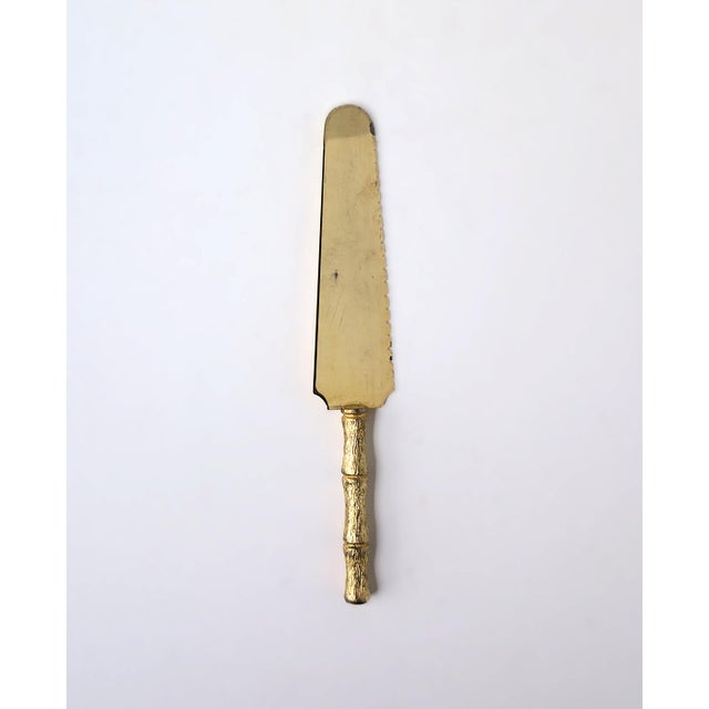 Hollywood Regency Serving Piece With Bamboo-Esque Handle, Circa 1960s For Sale - Image 3 of 7