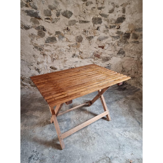 Mid-20th Century Folding Pine Table, 1950s For Sale - Image 10 of 18