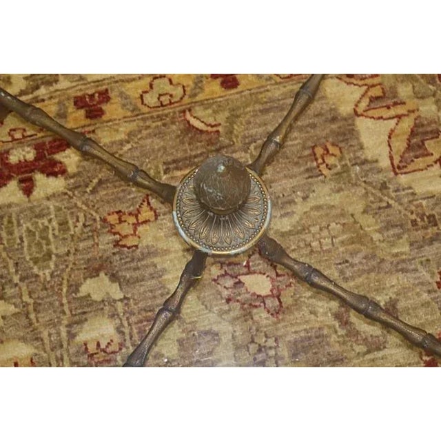 1960s Pair of Hollywood Regency Faux Bamboo Maison Bagues Style Cocktail End Tables For Sale - Image 9 of 10