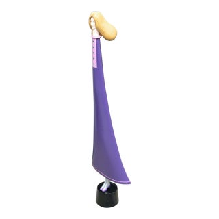 1980s "Woman in Purple" Figurative Surrealist Wood Sculpture by JW Eaton For Sale