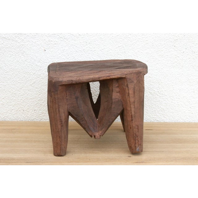 Forest Wood Carved Nupe Stool For Sale - Image 4 of 9