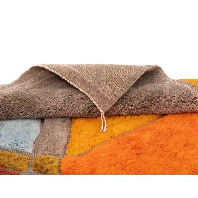 Contemporary Bold Multicolor Geometric Hand-Knotted Wool Rug | 12'4" X 8'11" | One of a Kind For Sale - Image 3 of 8