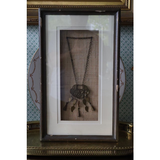 Vintage Framed Chinese Changming Suo Longevity Lock Amulet For Sale - Image 9 of 18