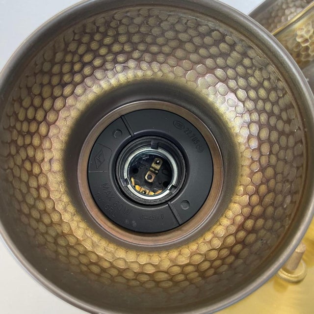 Modern Three-Spot Brass and Oak Ceiling Light from Temde Lights, 1970s For Sale - Image 17 of 18