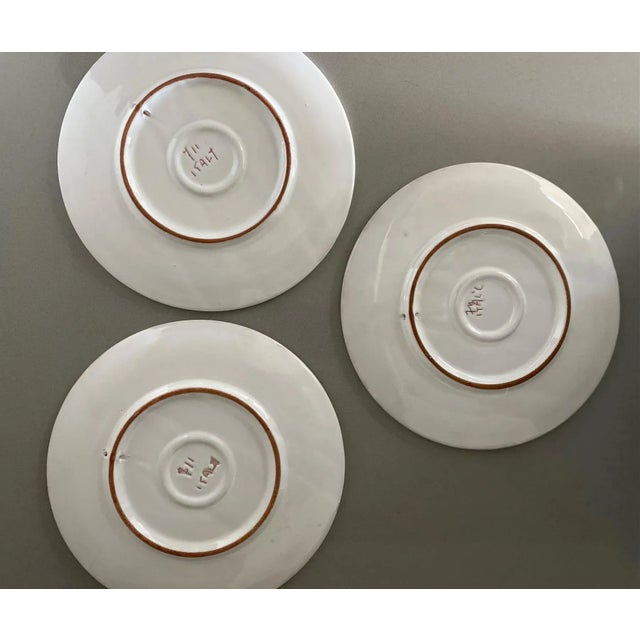 Vintage Italian Hand-Painted Bird Plates- Set of 3 For Sale In Austin - Image 6 of 8