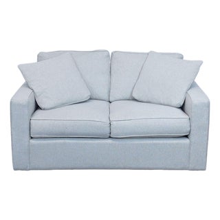 Room and Board York Modern Loveseat in Summer Linen For Sale