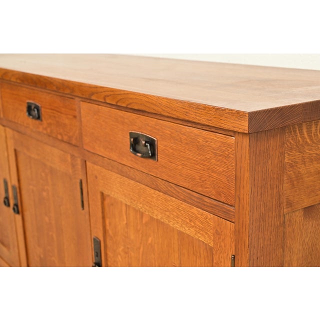 L. & J. G. Stickley Mission Oak Arts & Crafts Sideboard or Bar Cabinet For Sale - Image 13 of 18