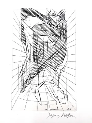 Jacques Villon - Cubist Cavern - Original Etching 1949