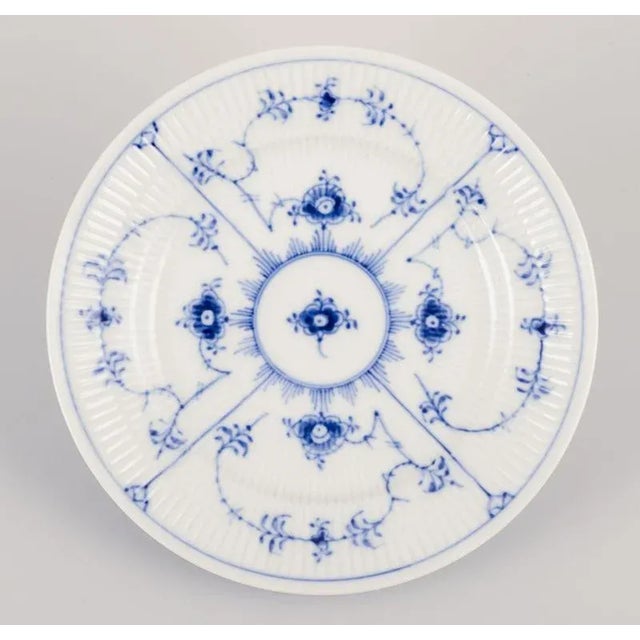 1970s Small Lunch Plates in Blue Fluted Porcelain from Royal Copenhagen, 1970s, Set of 6 For Sale - Image 5 of 8