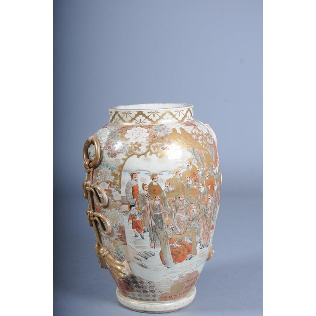 Antique Meiji Japanese Satsuma Vase, 1890 For Sale - Image 16 of 18