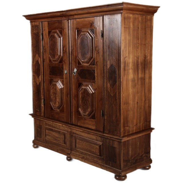 Baroque Antique Renaissance Cabinet in Walnut, 1680s For Sale - Image 3 of 18