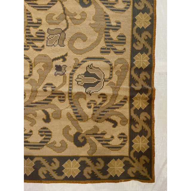 Traditional 1920s Antique Portuguese Needlepoint Rug For Sale - Image 3 of 9