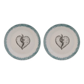 Snake Heart Dessert Plates by Lithian Ricci, Set of 2 For Sale